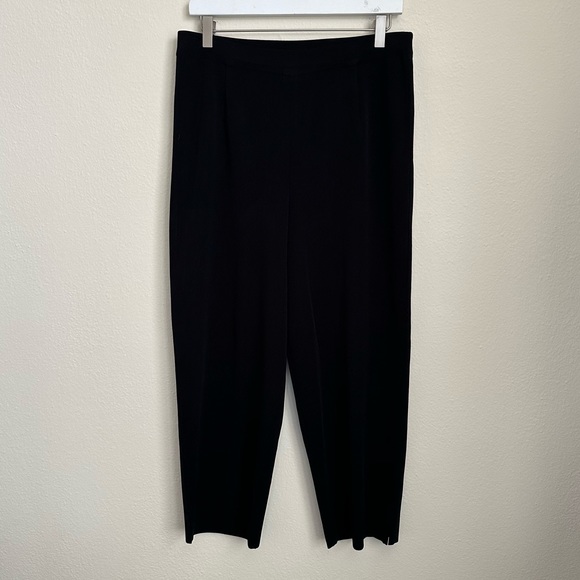 Exclusively Misook Black Acrylic Pull On Dress Pants Size Large Petite - Picture 2 of 8
